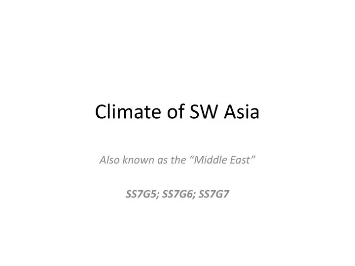 climate of sw asia