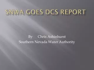 SNWA GOES DCS Report