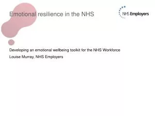 Emotional resilience in the NHS