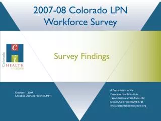 2007-08 Colorado LPN Workforce Survey