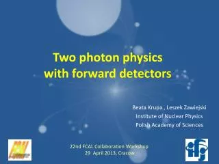 Two photon physics with forward detectors