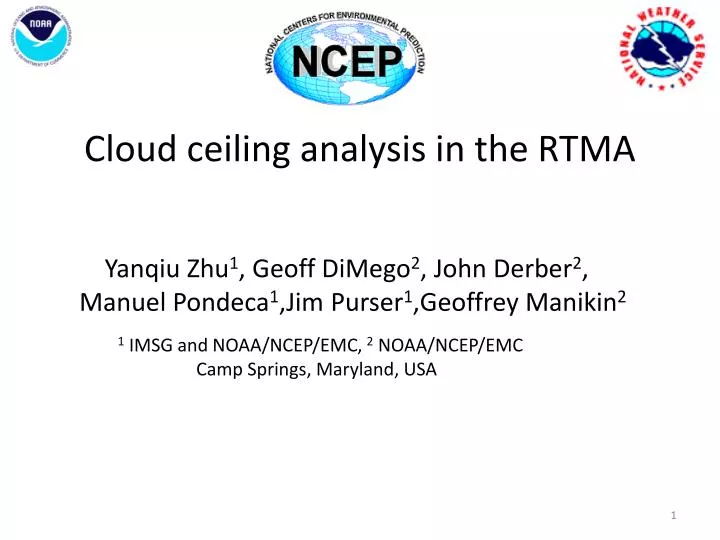 cloud ceiling analysis in the rtma