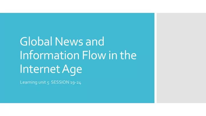 global news and information flow in the internet age