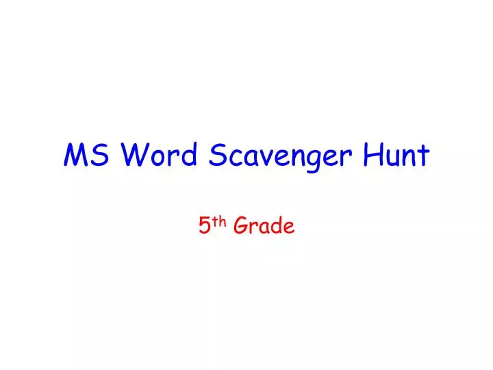 ms word scavenger hunt