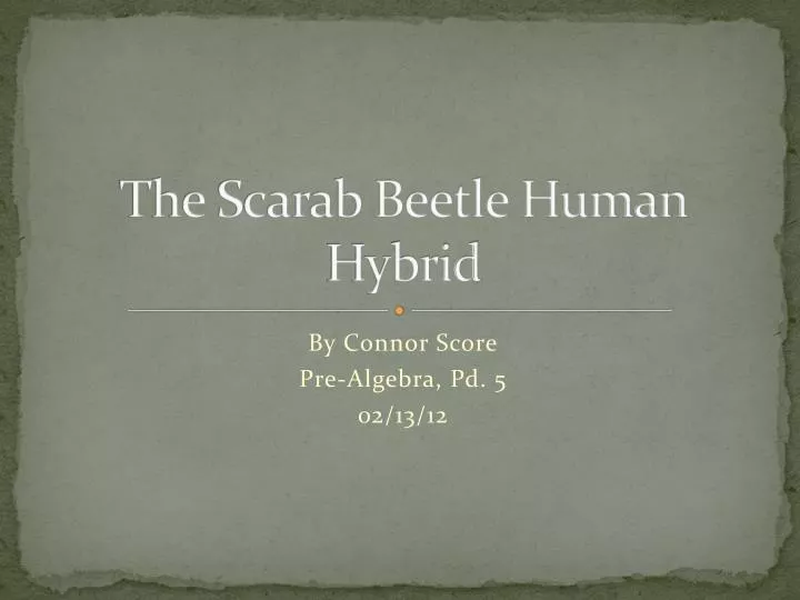 the scarab beetle human hybrid