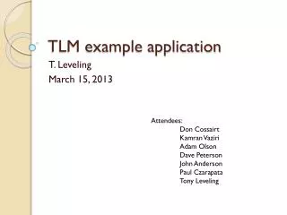 TLM example application