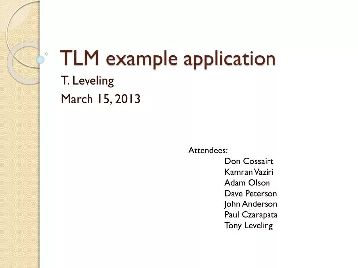 tlm example application