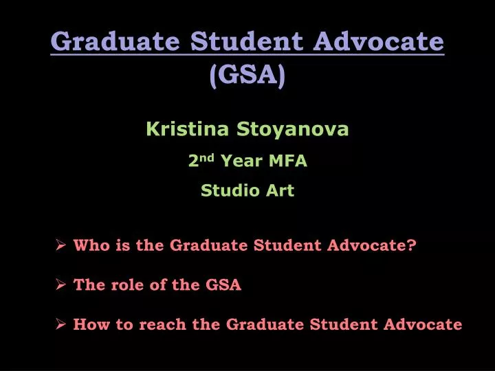 graduate student advocate gsa