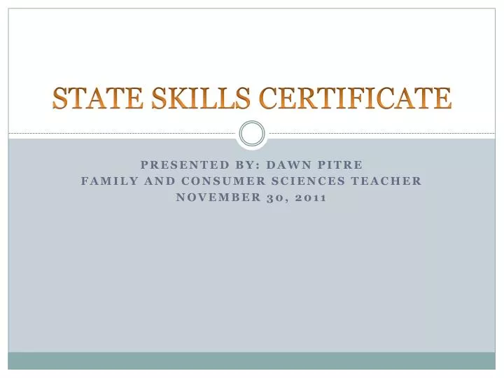 state skills certificate