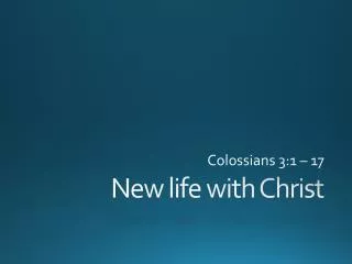 New life with Christ