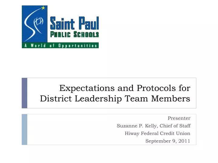 expectations and protocols for district leadership team members