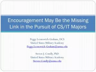 encouragement may be the missing link in the pursuit of cs it majors