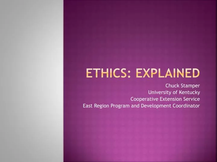ethics explained
