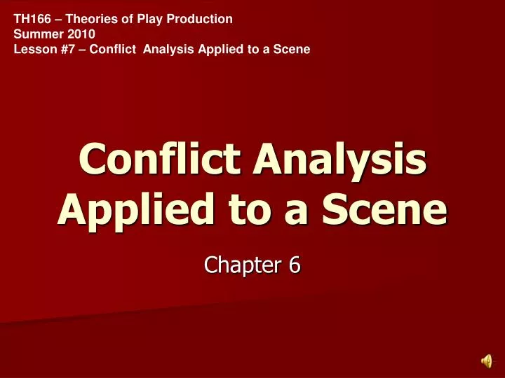 conflict analysis applied to a scene