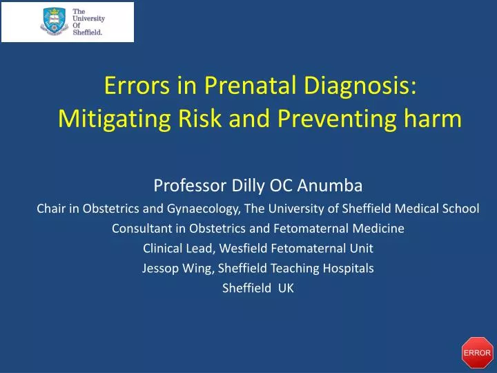 errors in prenatal diagnosis mitigating risk and preventing harm