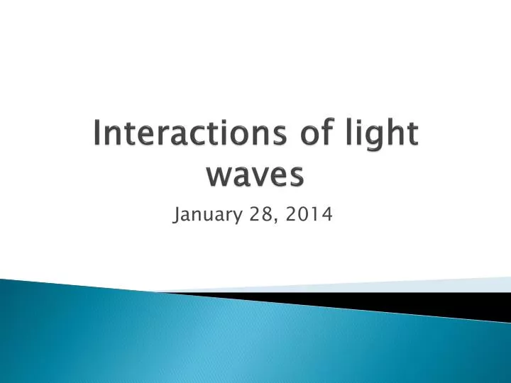 interactions of light waves