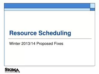 Resource Scheduling