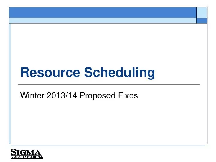 resource scheduling