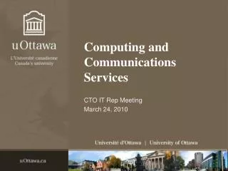 Computing and Communications Services
