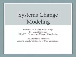 Systems Change Modeling