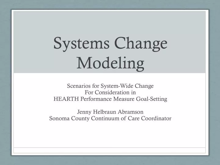 systems change modeling
