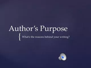 author s purpose