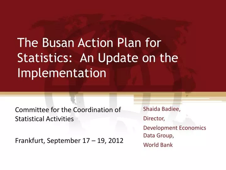 the busan action plan for statistics an update on the implementation