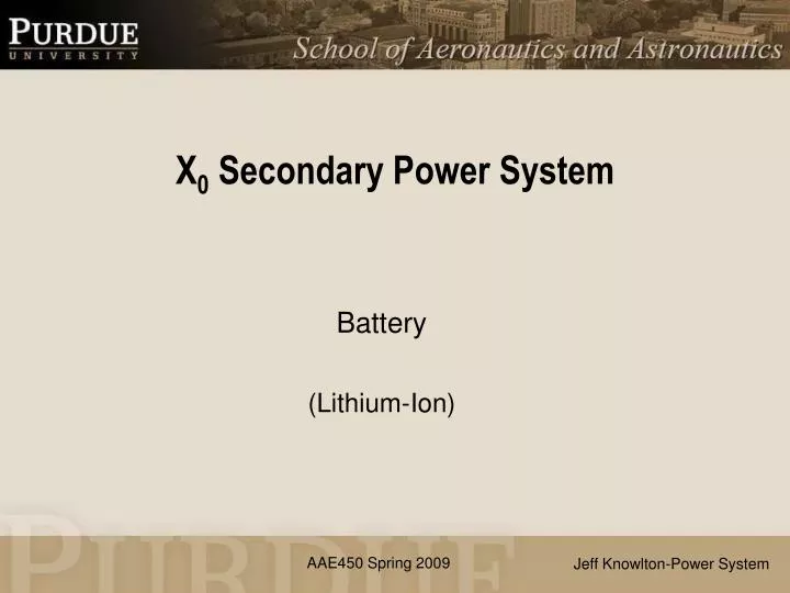 x 0 secondary power system