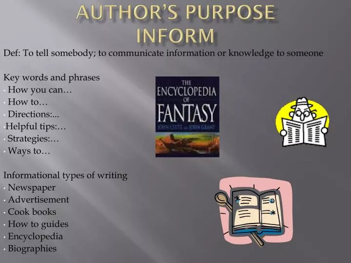 author s purpose inform