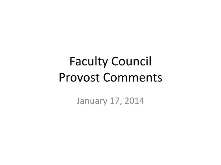 faculty council provost comments