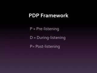 PDP Framework