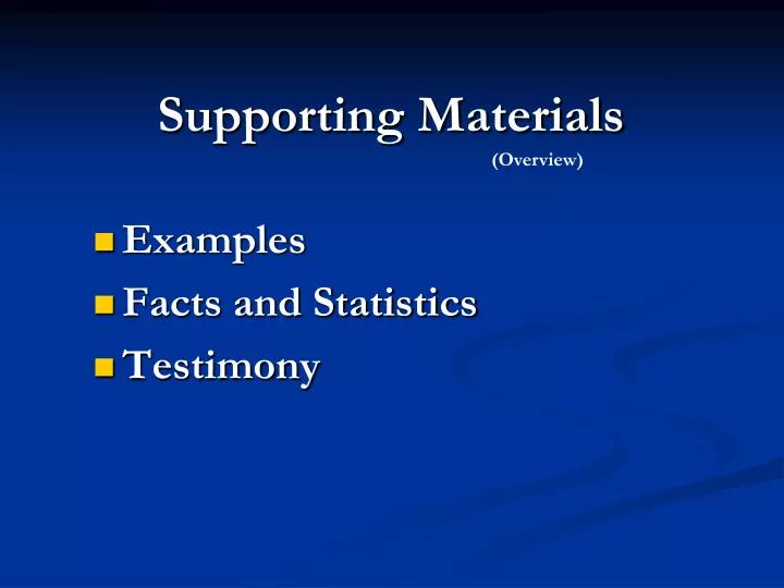 supporting materials