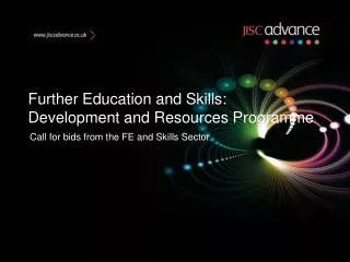 Further Education and Skills: Development and Resources Programme
