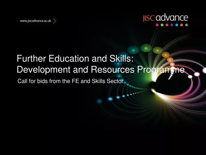 further education and skills development and resources programme