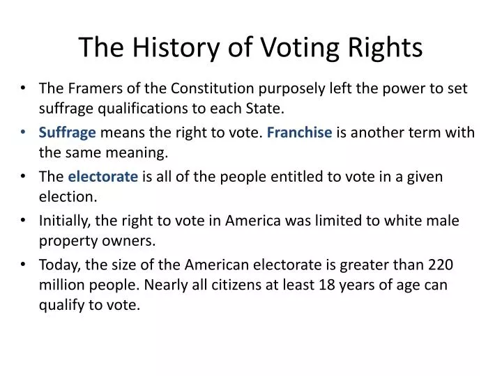 the history of voting rights