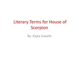 Literary Terms for House of Scorpion