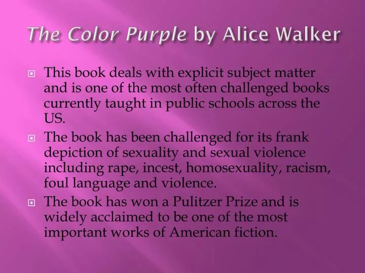 the color purple by alice walker