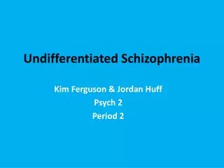 Undifferentiated Schizophrenia