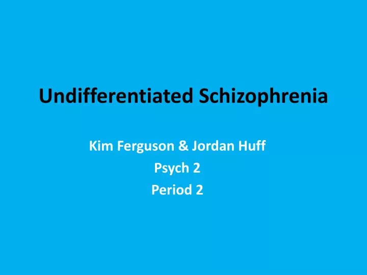 undifferentiated schizophrenia