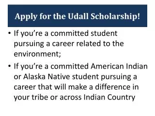 Apply for the Udall Scholarship!