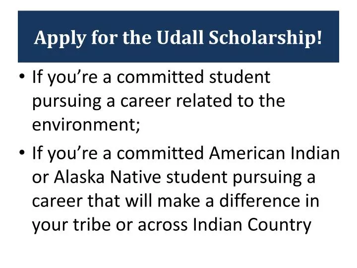 apply for the udall scholarship