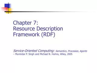 Chapter 7: Resource Description Framework (RDF)