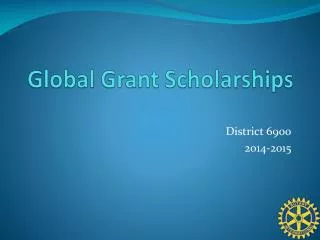 Global Grant Scholarships
