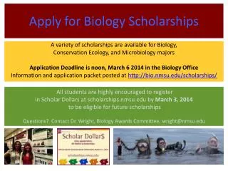 Apply for Biology Scholarships