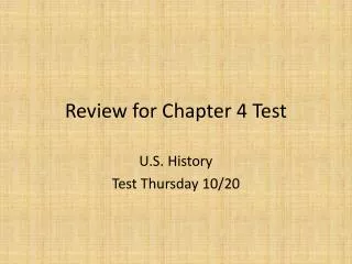 Review for Chapter 4 Test