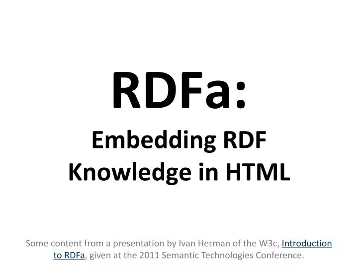 rdfa embedding rdf knowledge in html