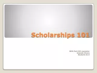 Scholarships 101