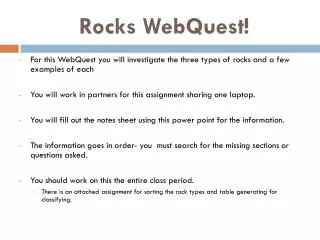 Rocks WebQuest!