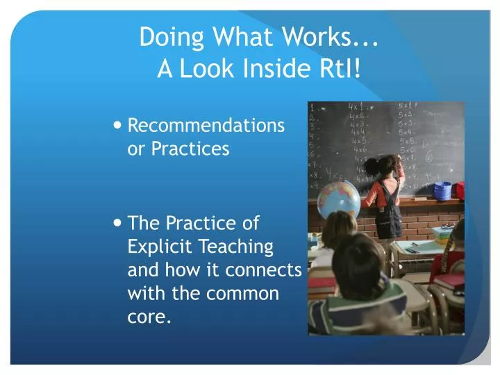 doing what works a look inside rti