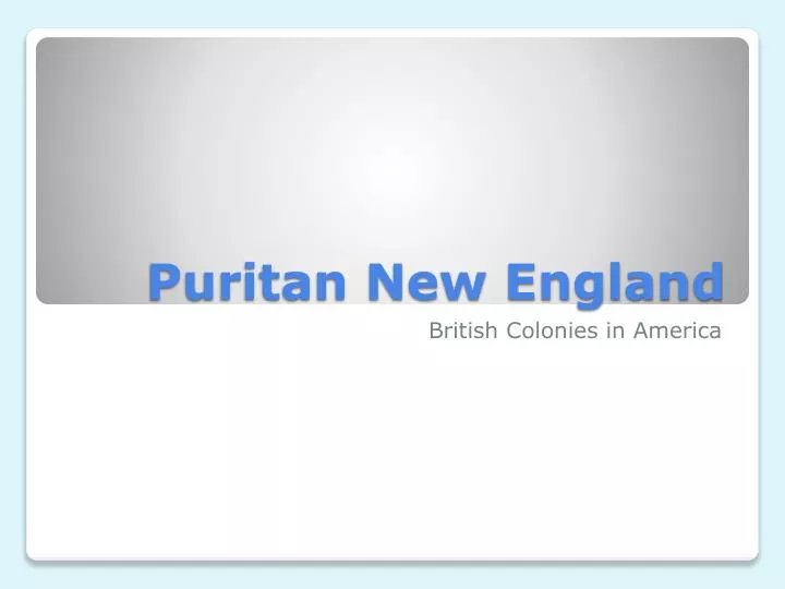 puritan new england